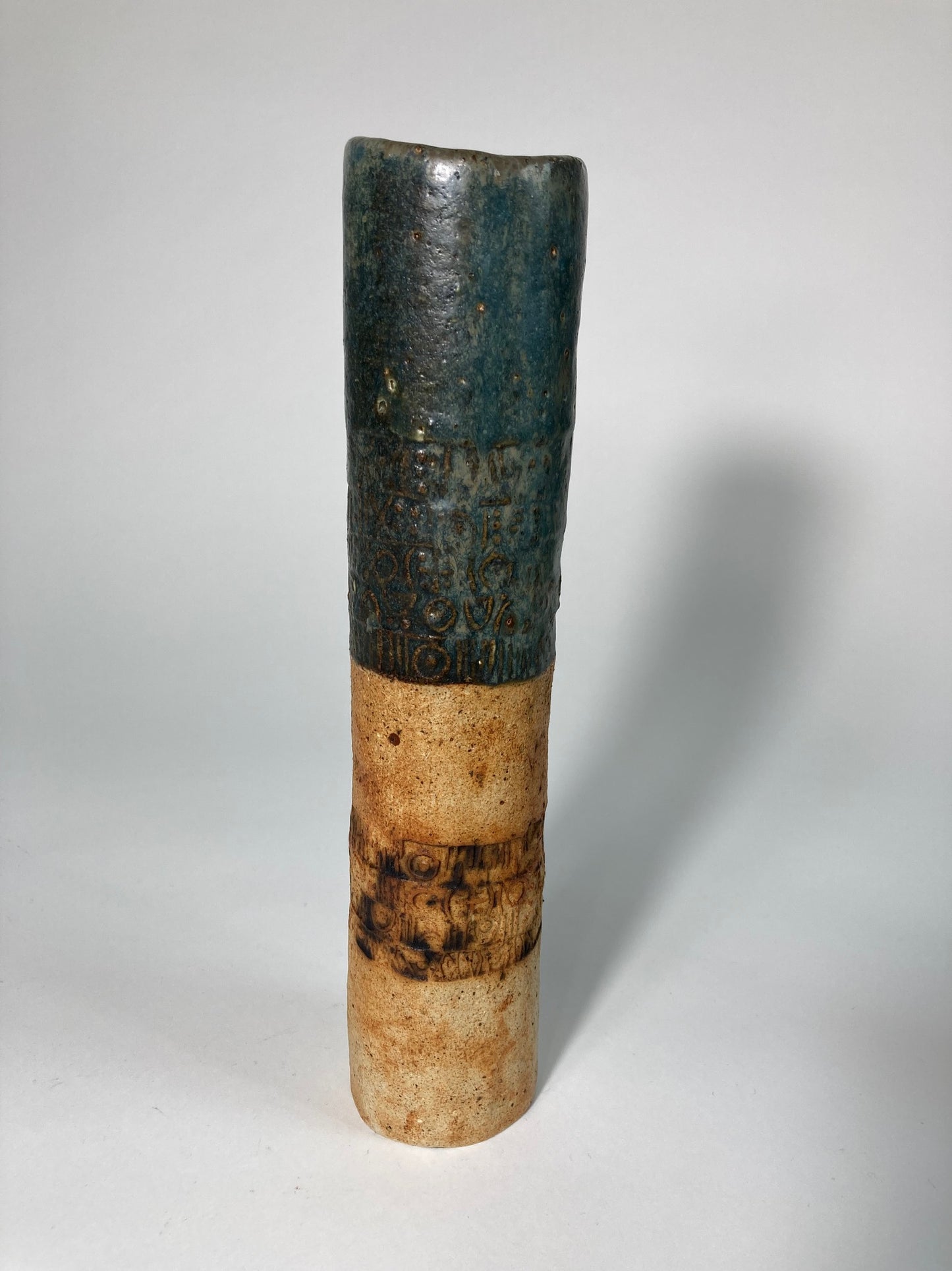 A cylindrical vase by Alan Wallwork produced in 1960s