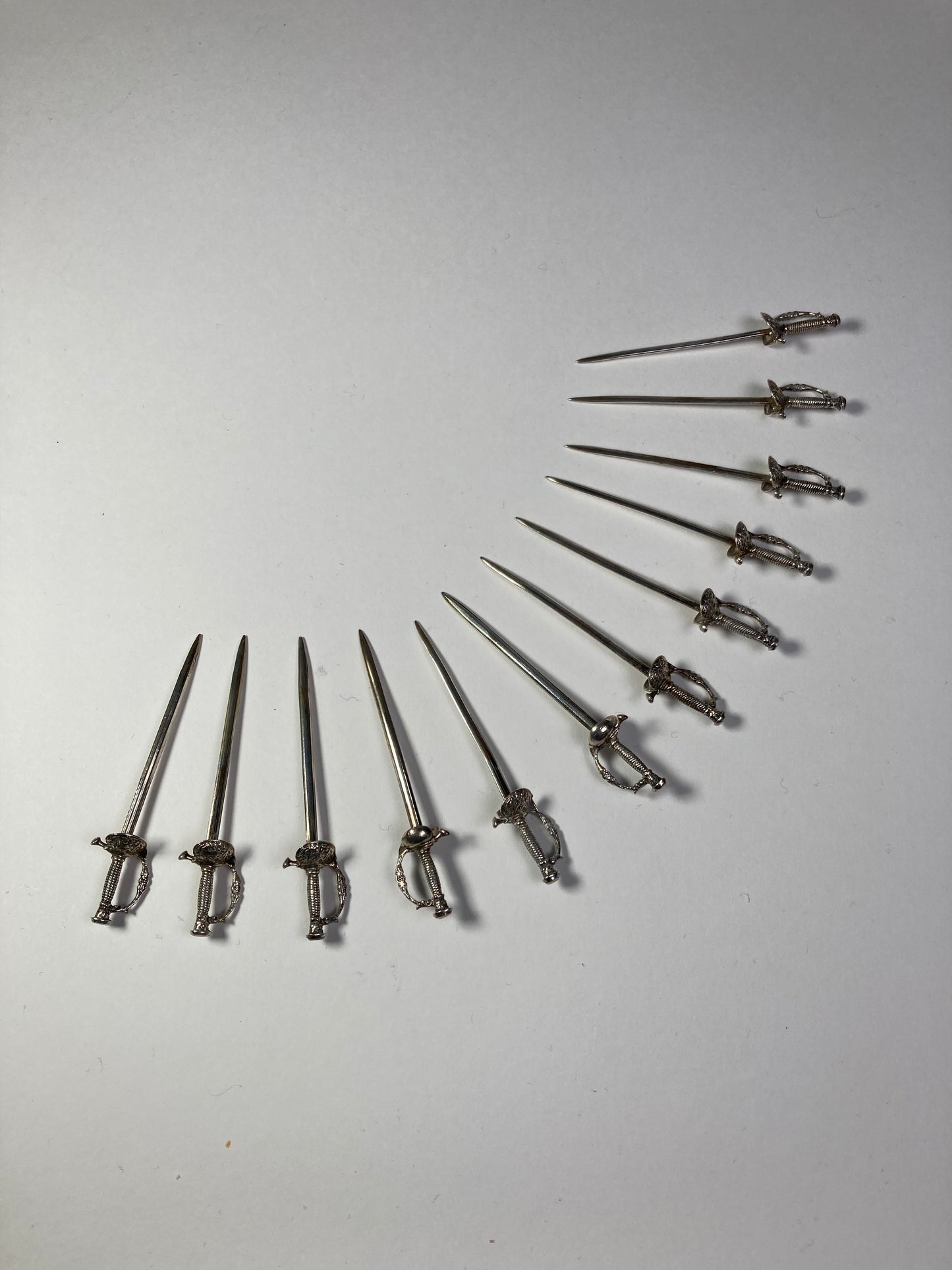 Tiffany & Co Sterling Silver Novelty Sword Cocktail Sticks