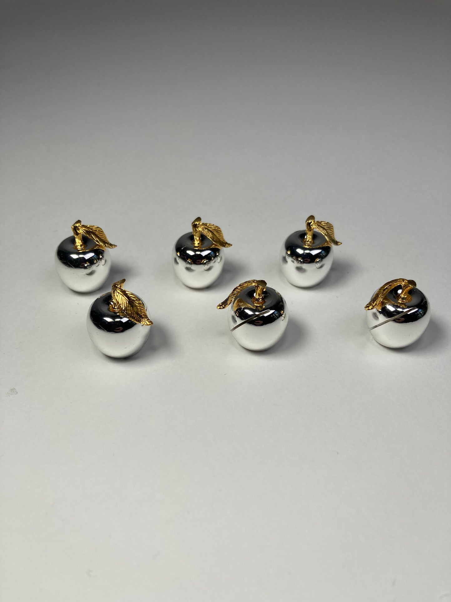 Set of Six Apple Shaped Name Card Holders