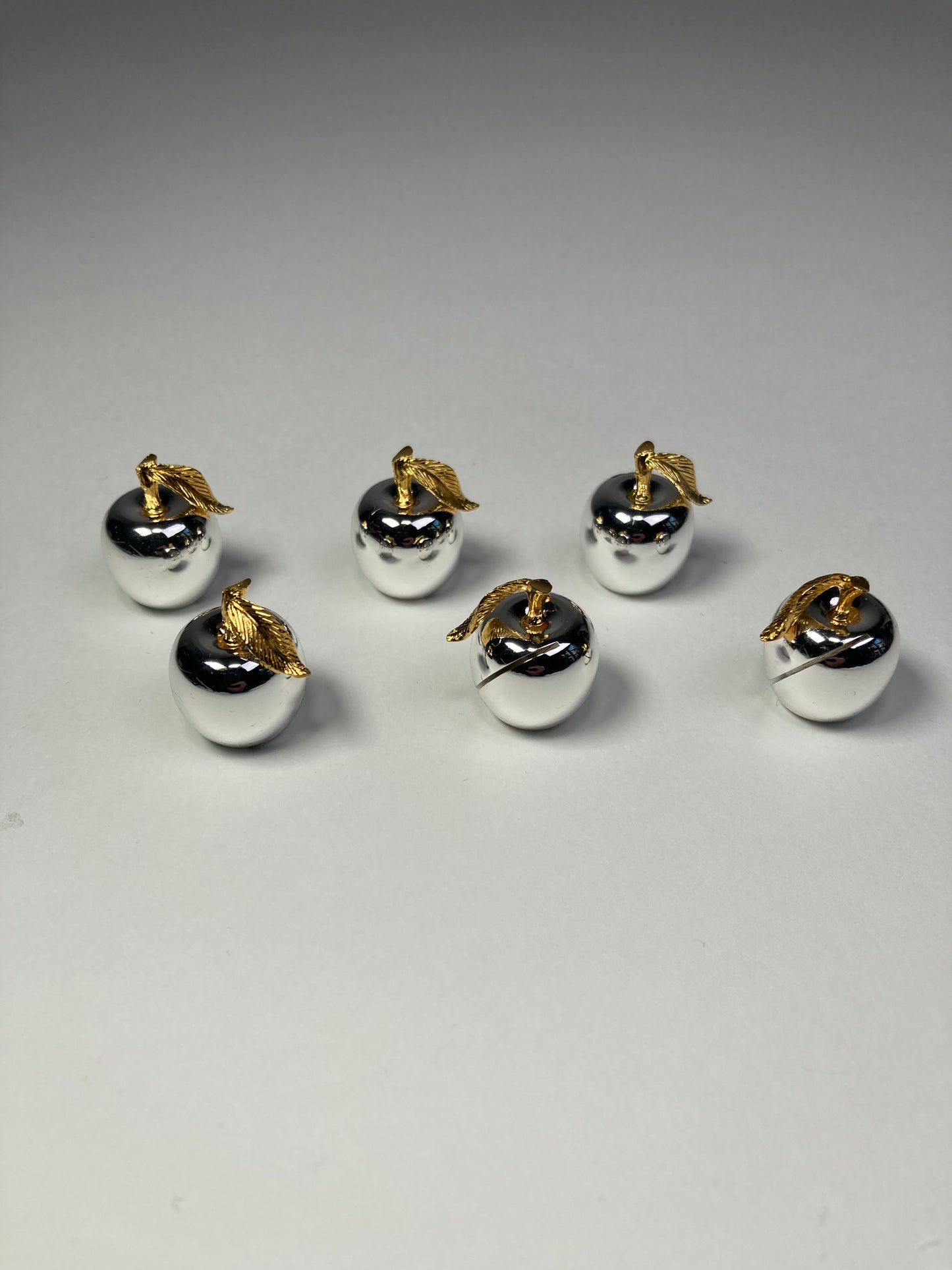 Set of Six Apple Shaped Name Card Holders