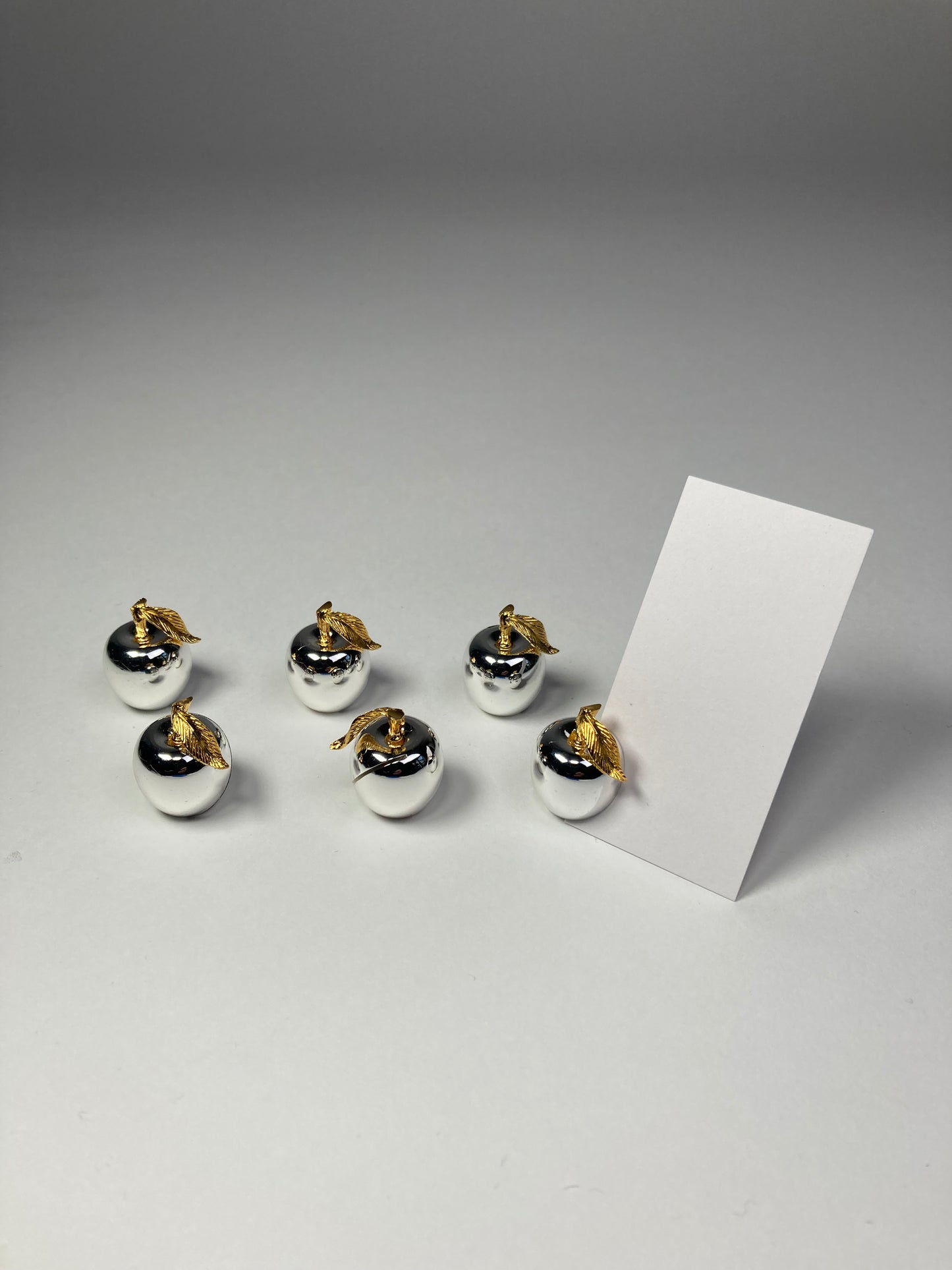 Set of Six Apple Shaped Name Card Holders