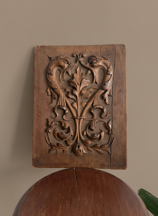 French 19th Century Hand Carved wooden panel