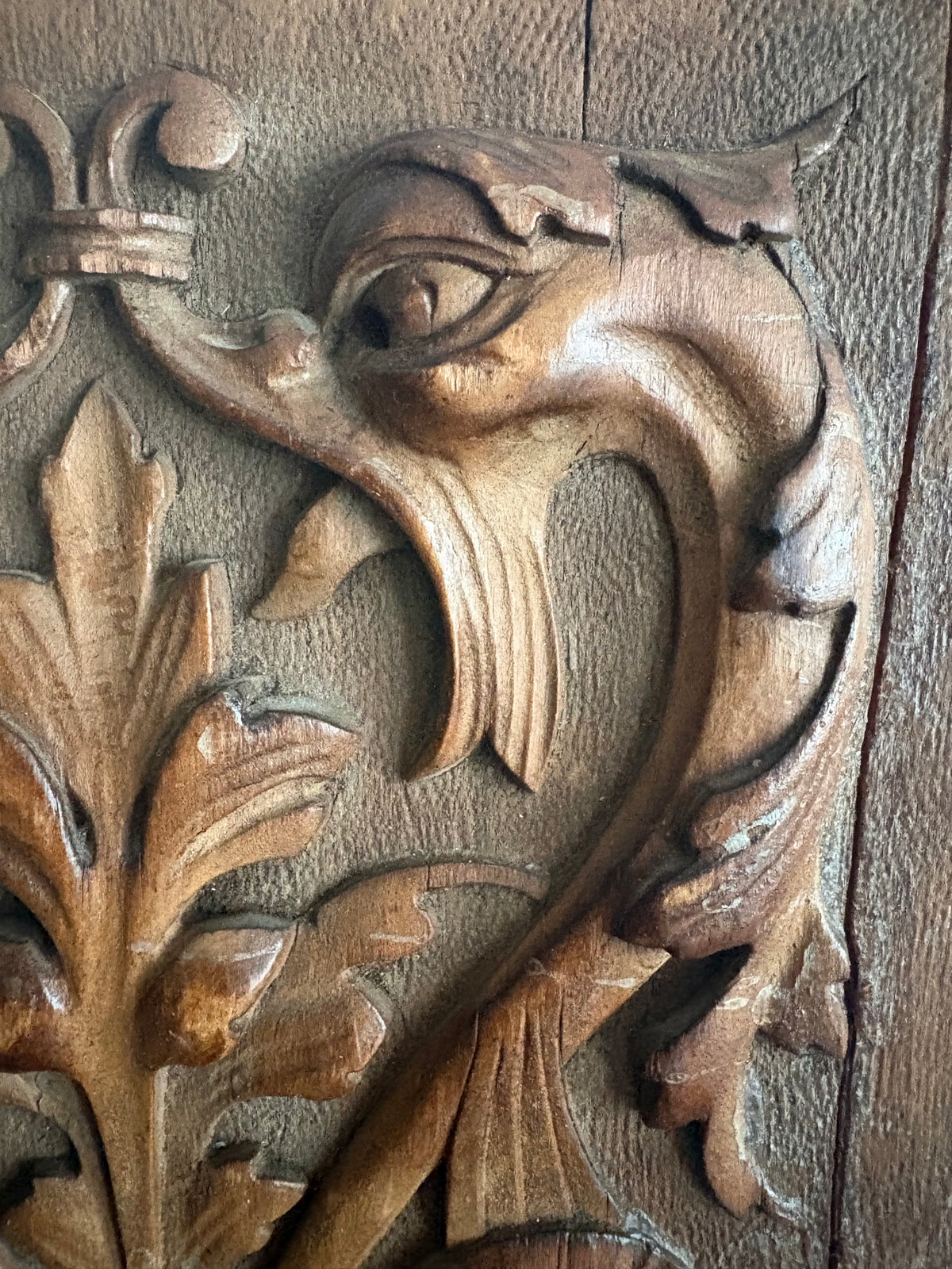 French 19th Century Hand Carved wooden panel