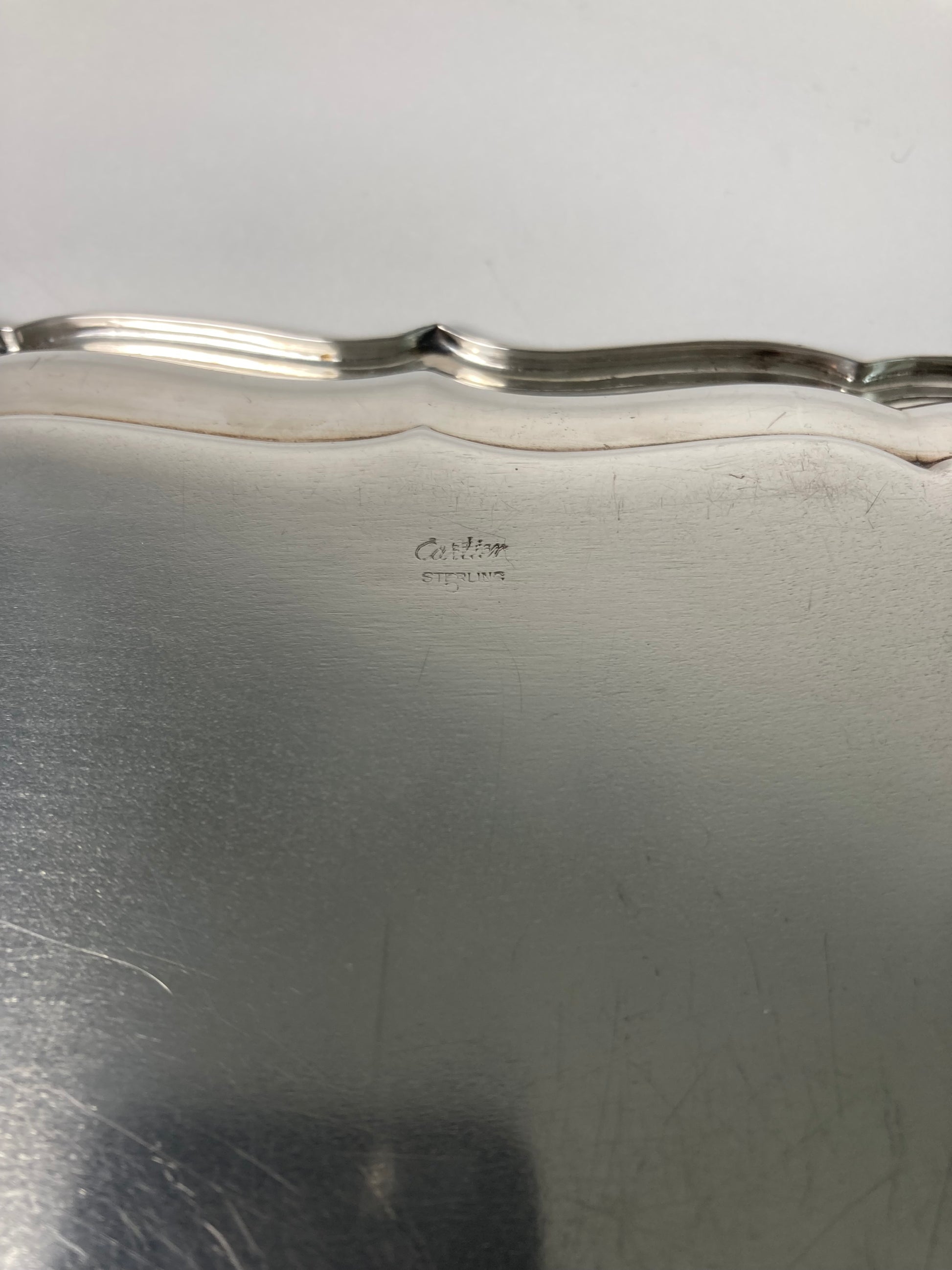 Cartier Chippendale Sterling Silver Tray Makers Mark