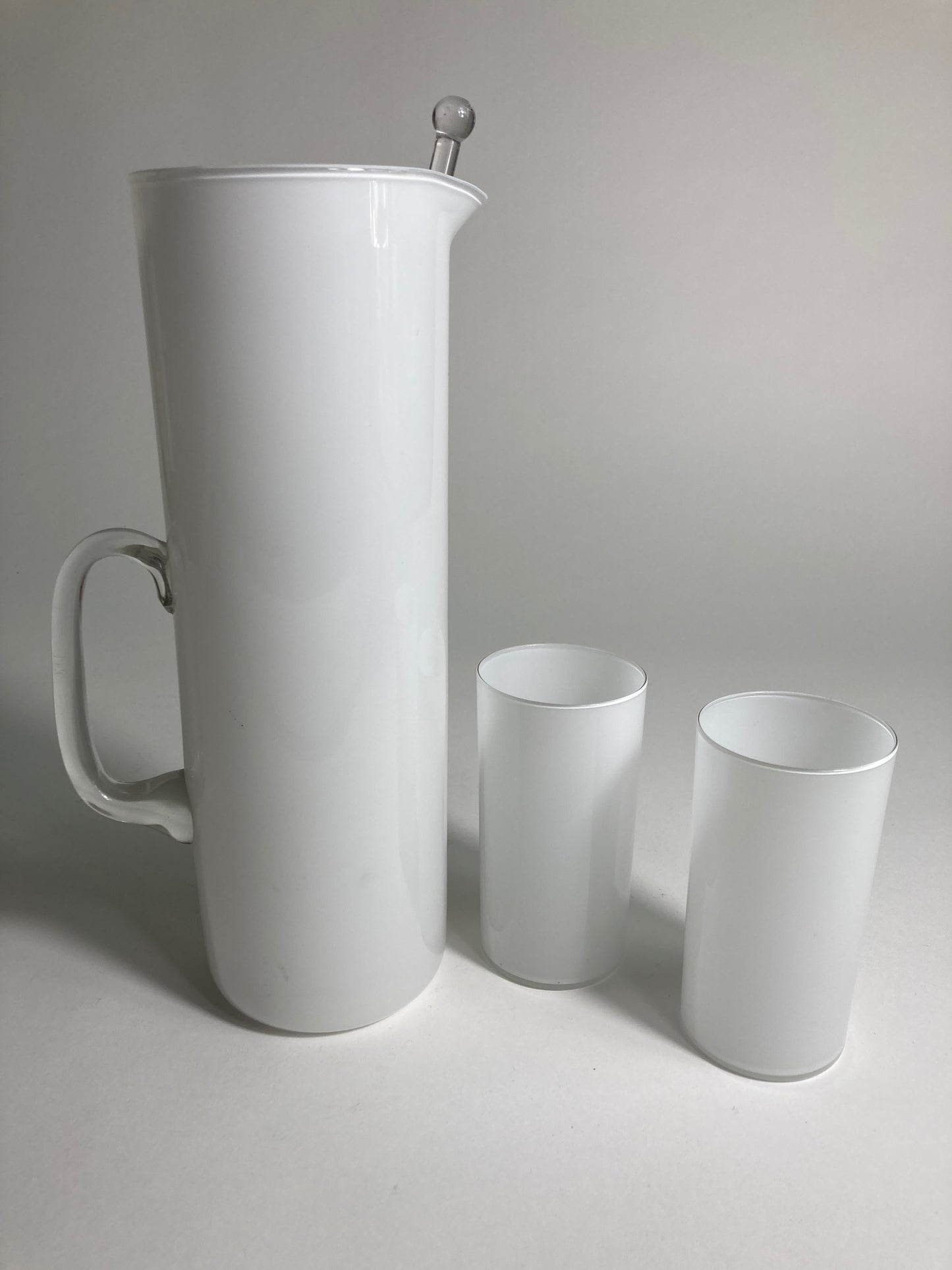 A white milk  glass jug by Timo Sarpeneva for Littala Glass Finlandia