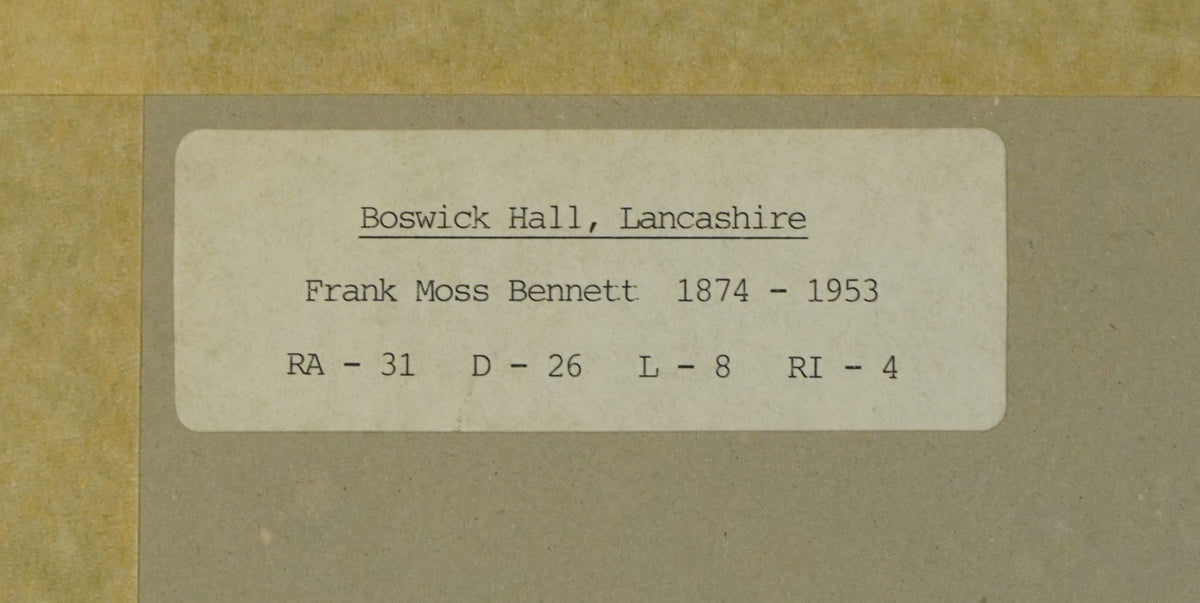 Frank Moss Bennett - Boswick Hall Lancashire