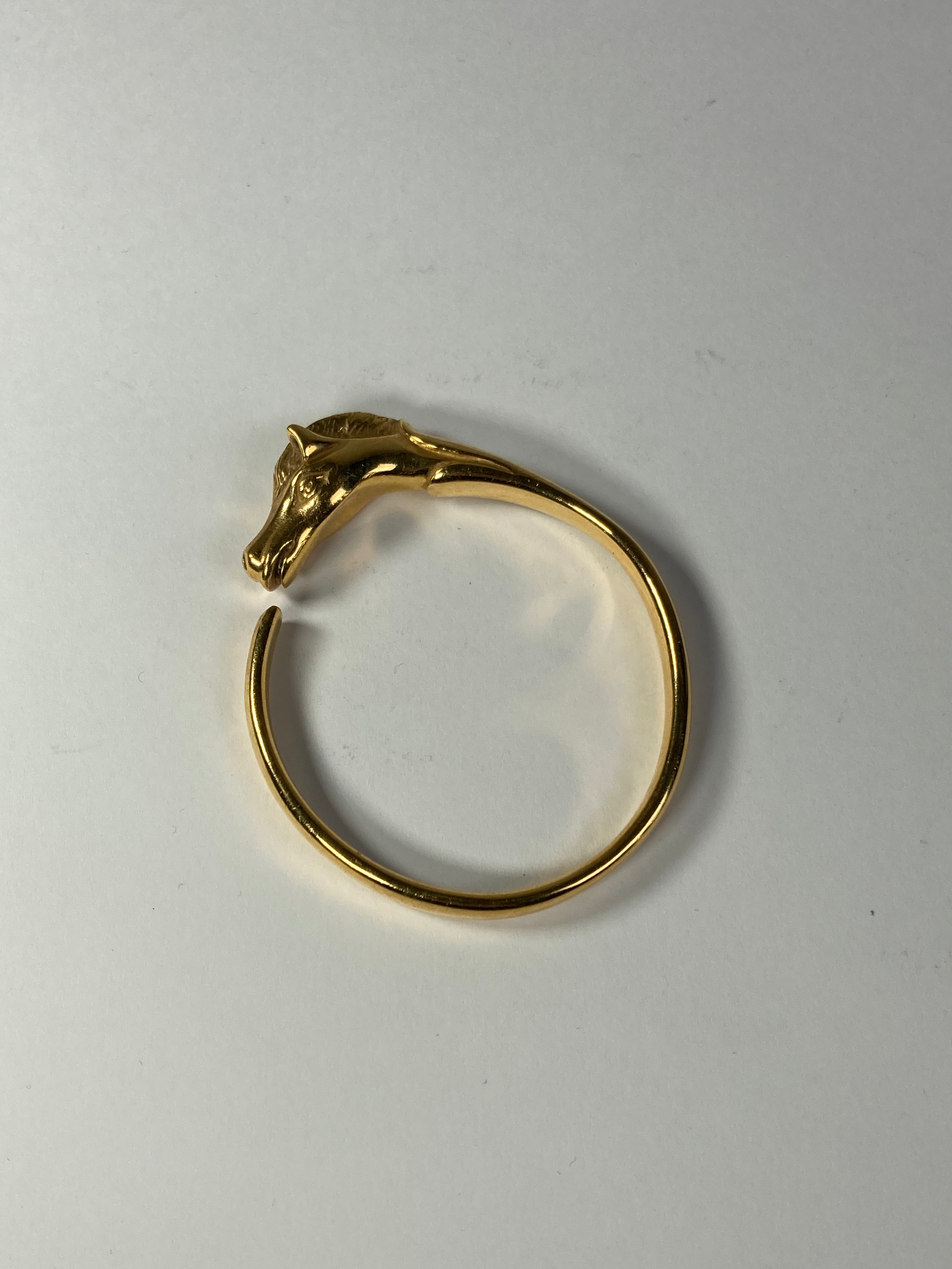 Hermes Gold Plated Cheval Horse Bangle
