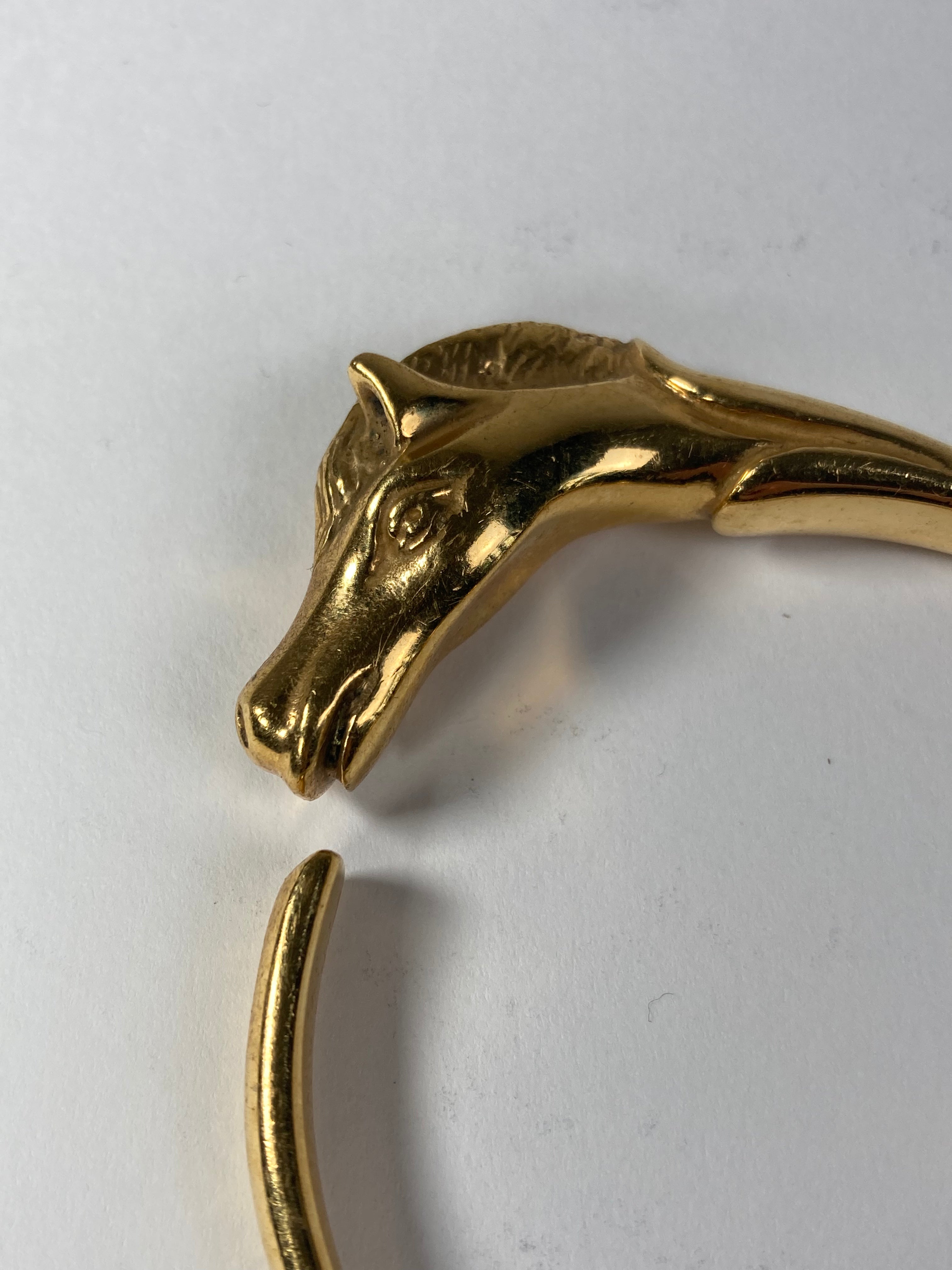 Hermes Gold Plated Cheval Horse Bangle
