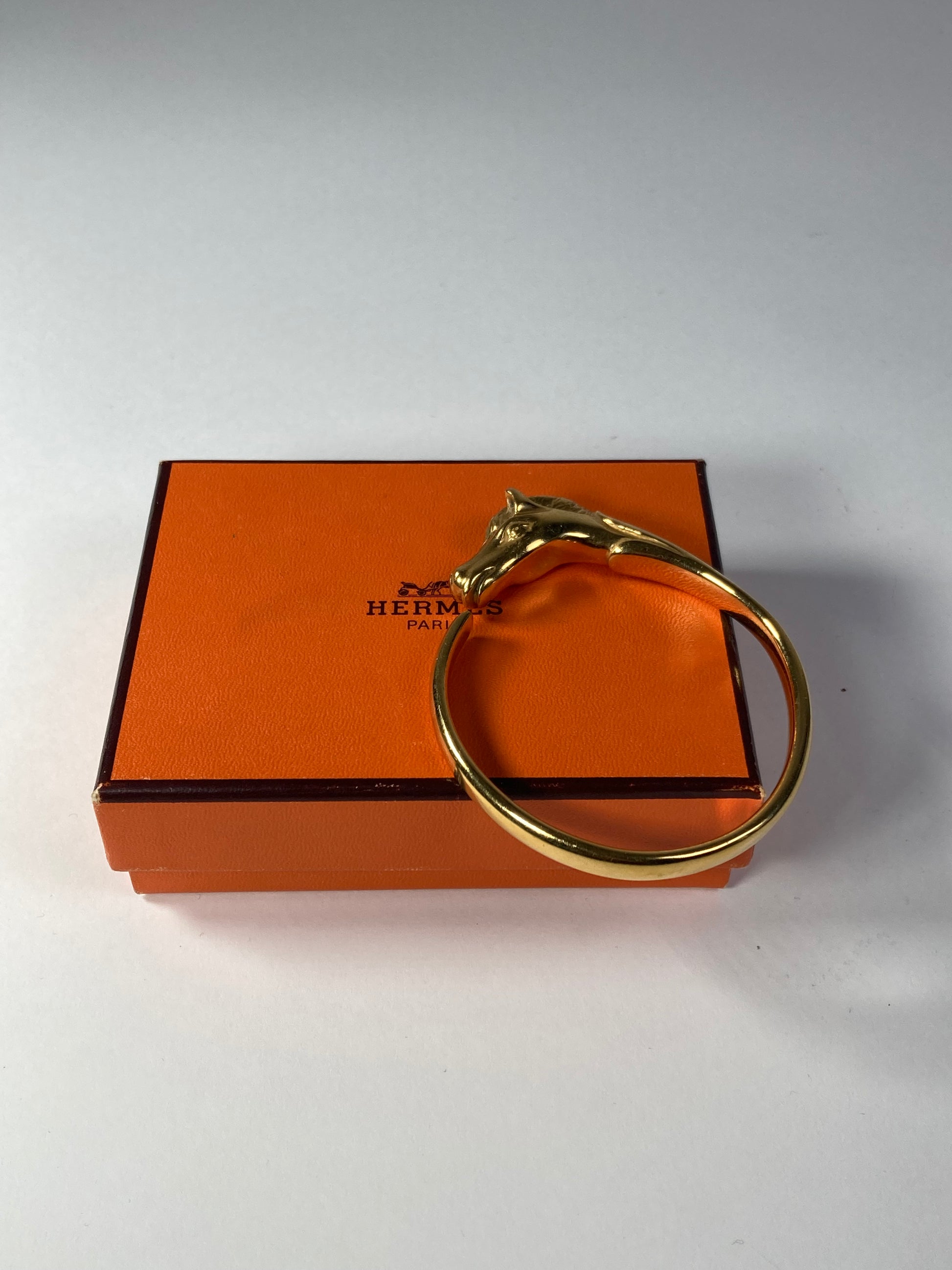 Hermes Gold Plated Cheval Horse Bangle