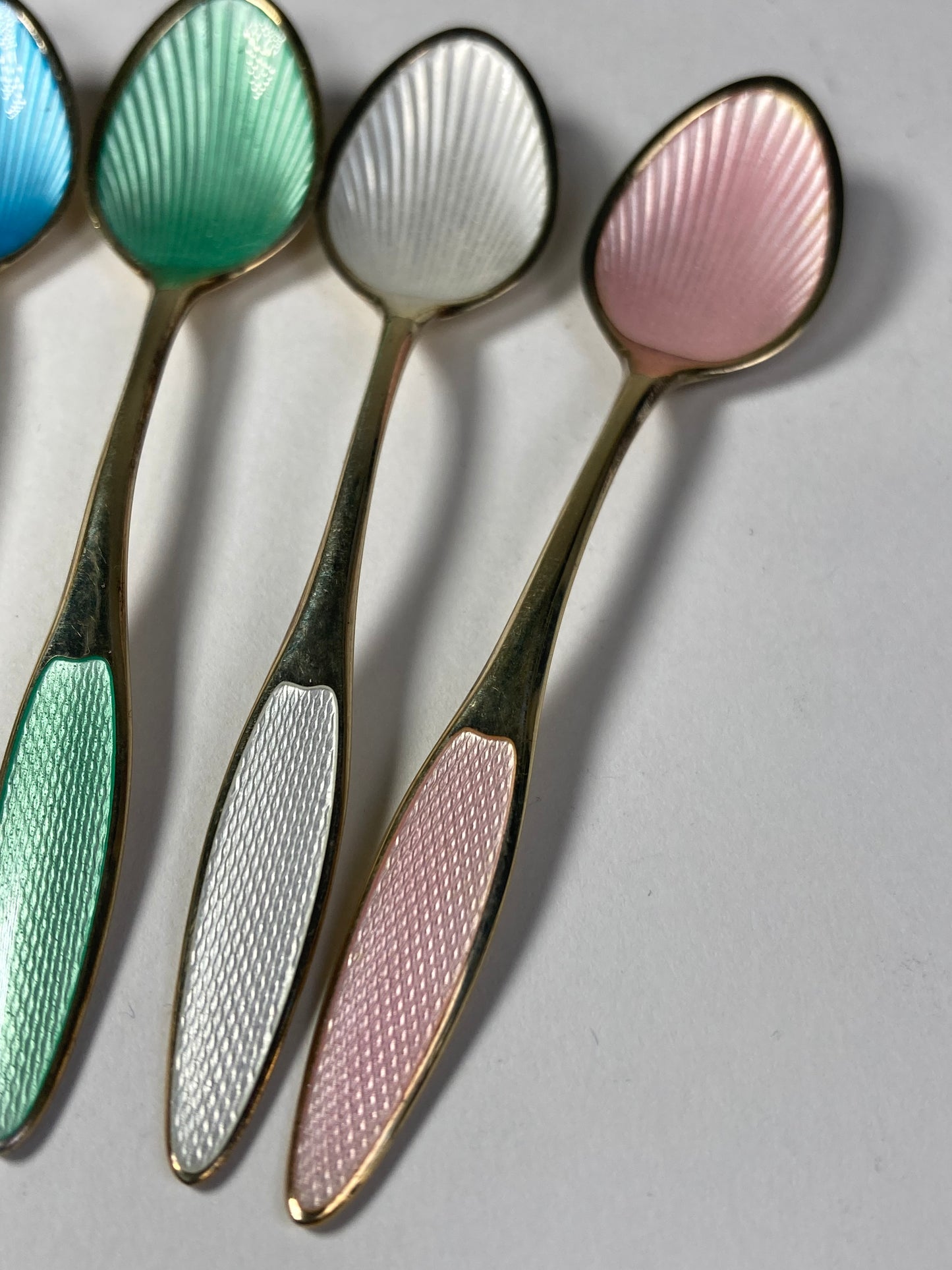 Set of Six Danish Enamel spoons