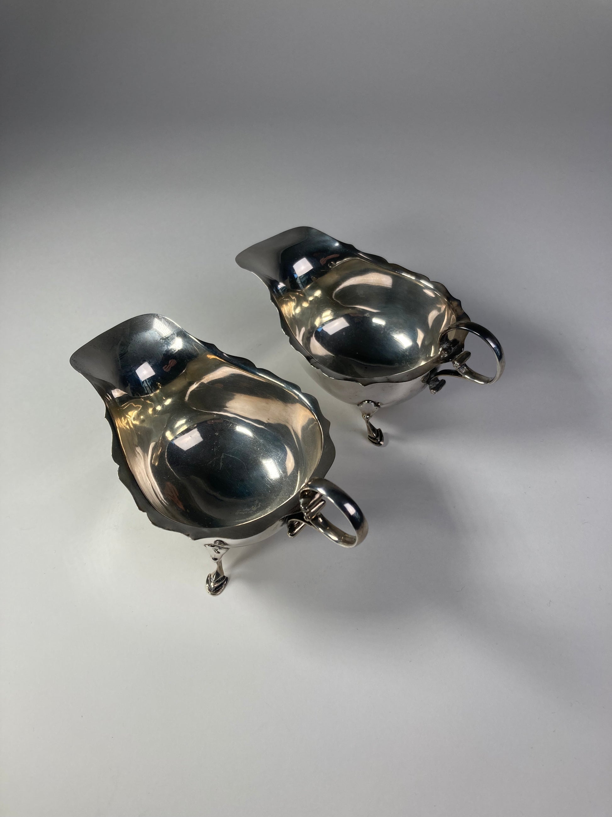 Asprey silver sauce boats top