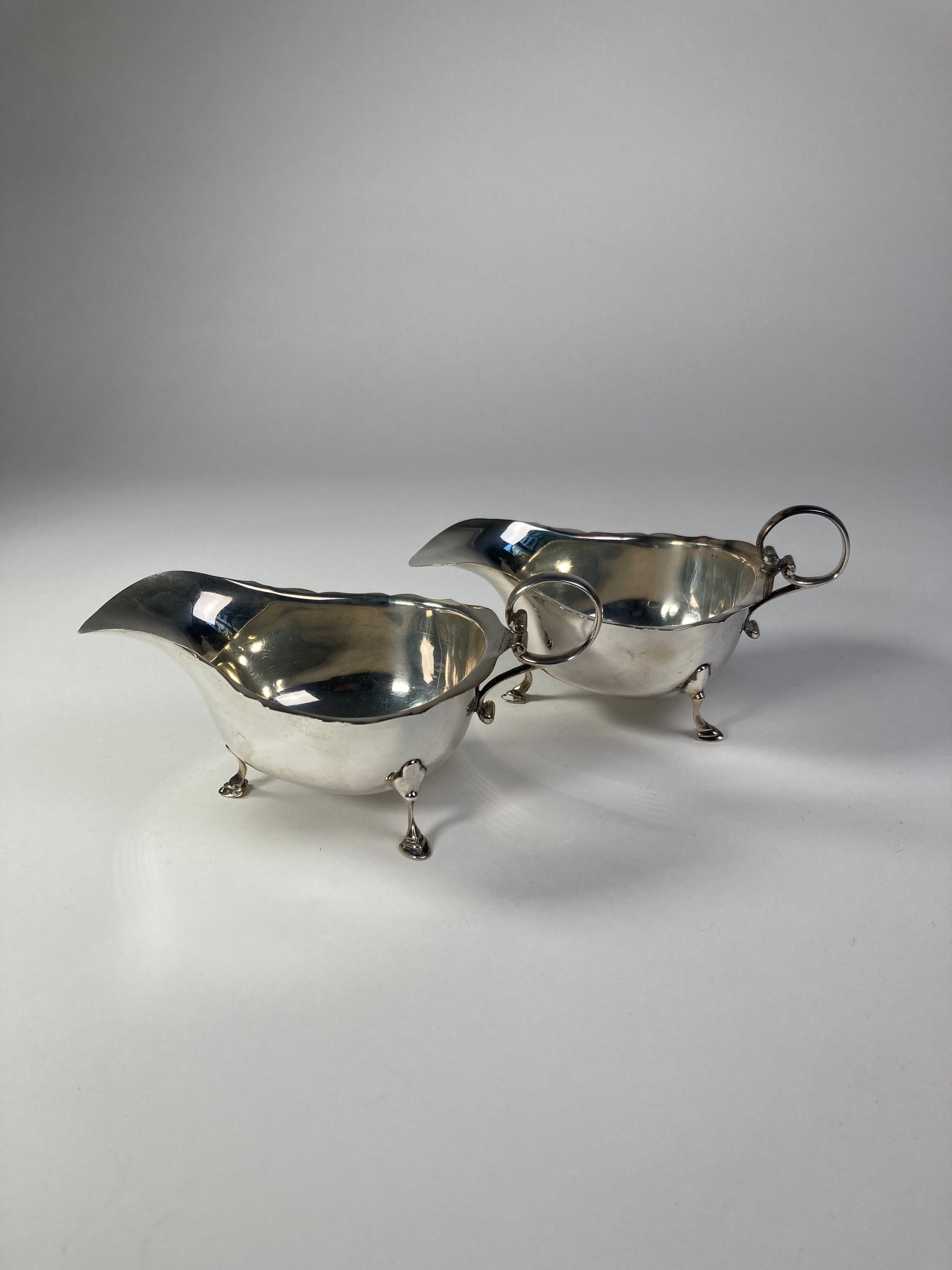Asprey silver sauce boats front