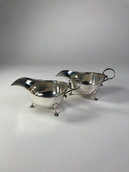 Asprey silver sauce boats front