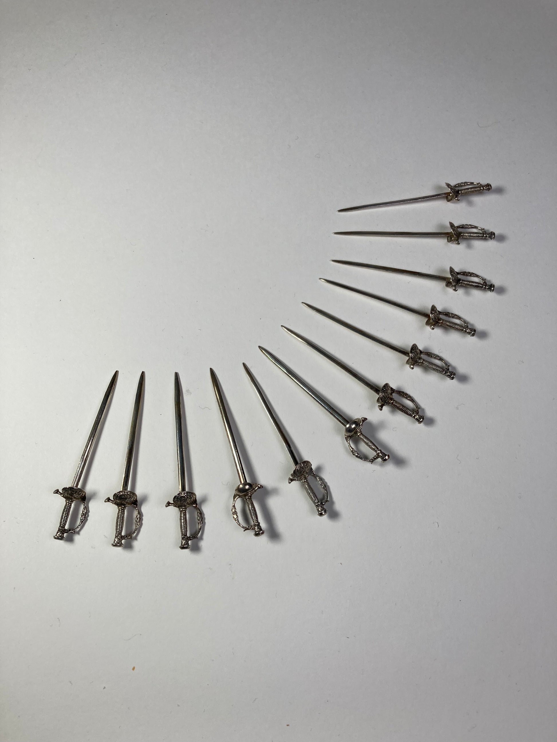 Tiffany & Co Sterling Silver Novelty Sword Cocktail Sticks