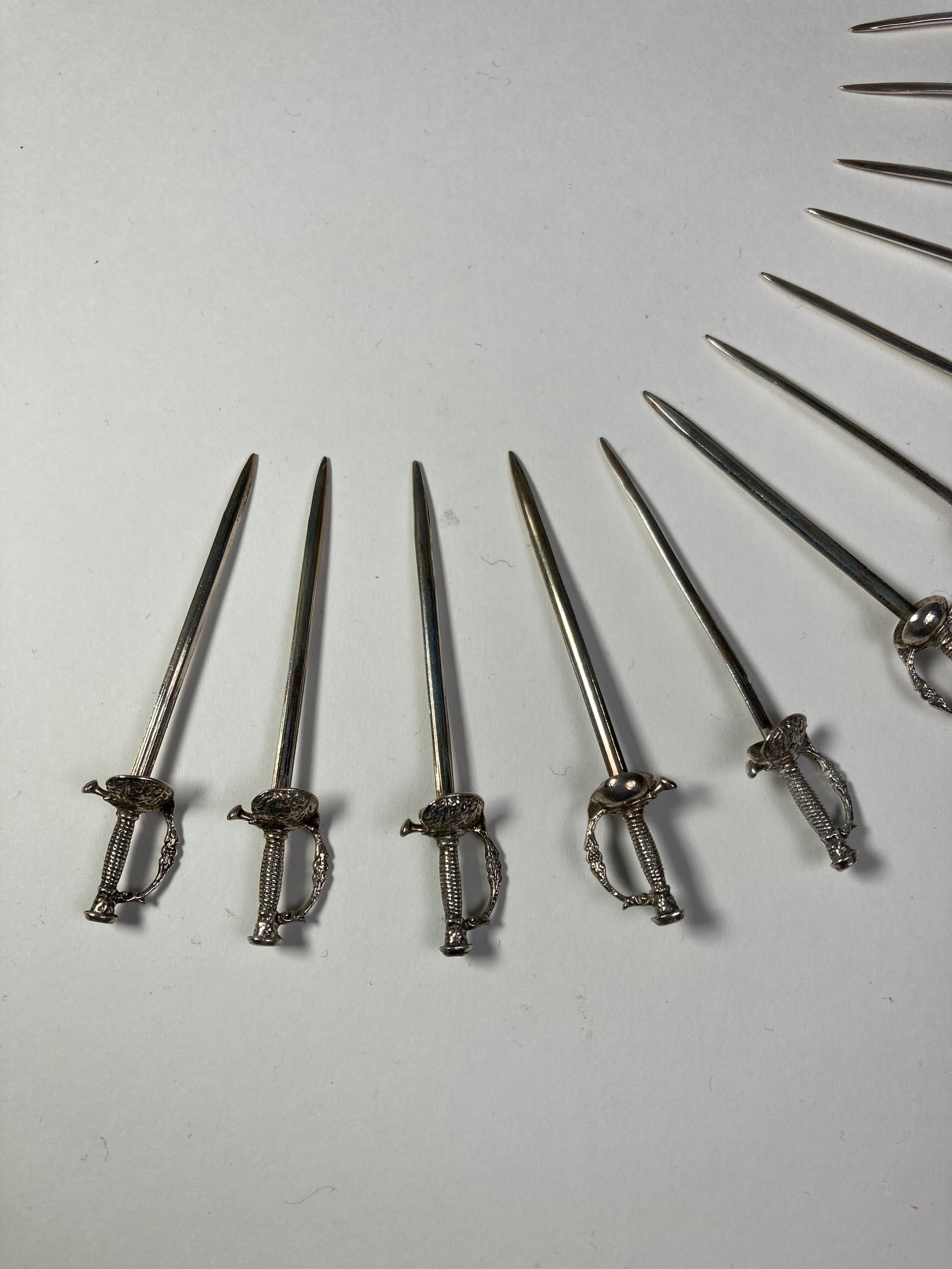 Tiffany & Co Sterling Silver Novelty Sword Cocktail Sticks