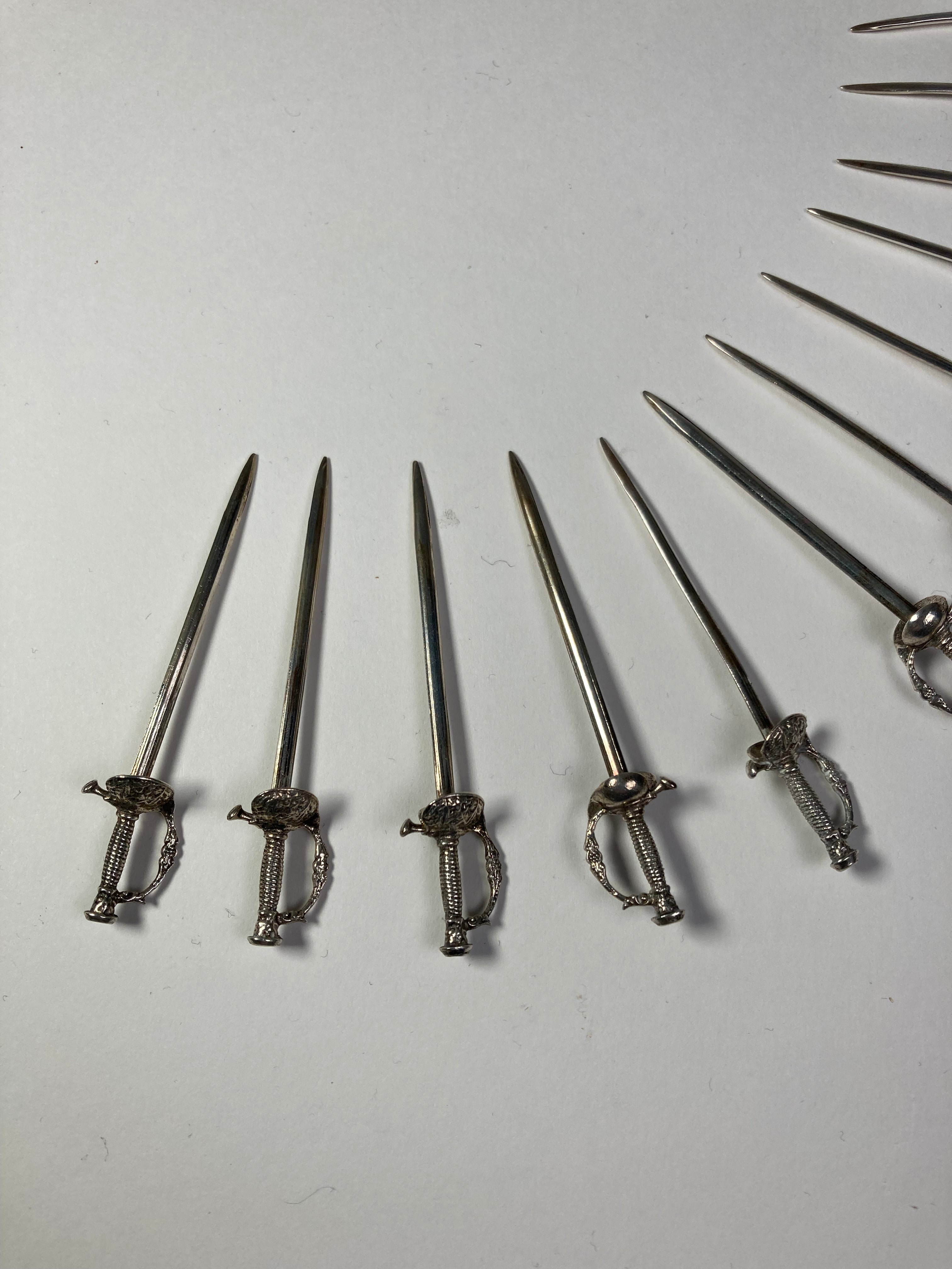 Tiffany & Co Sterling Silver Novelty Sword Cocktail Sticks