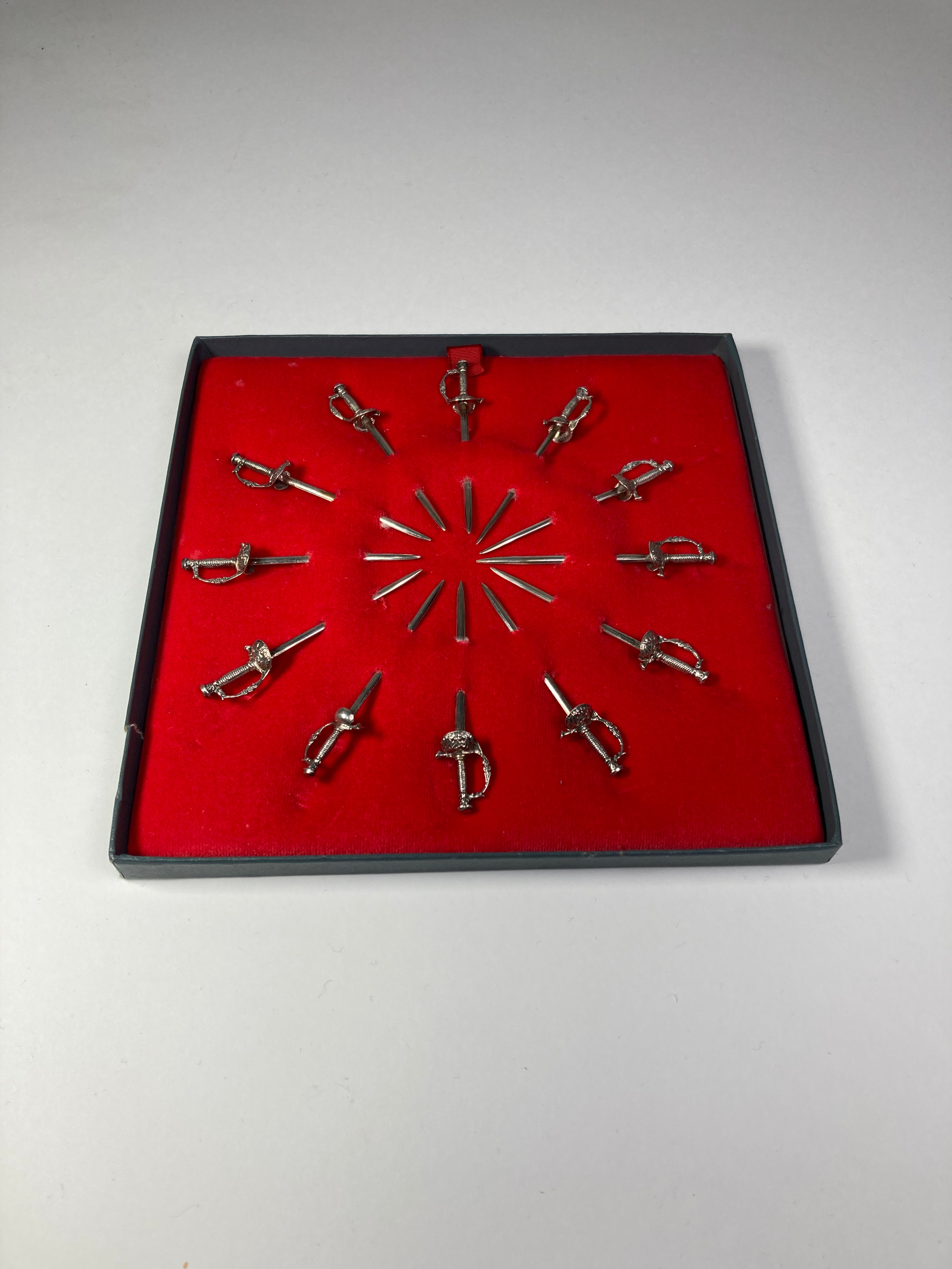 Tiffany & Co Sterling Silver Novelty Sword Cocktail Sticks