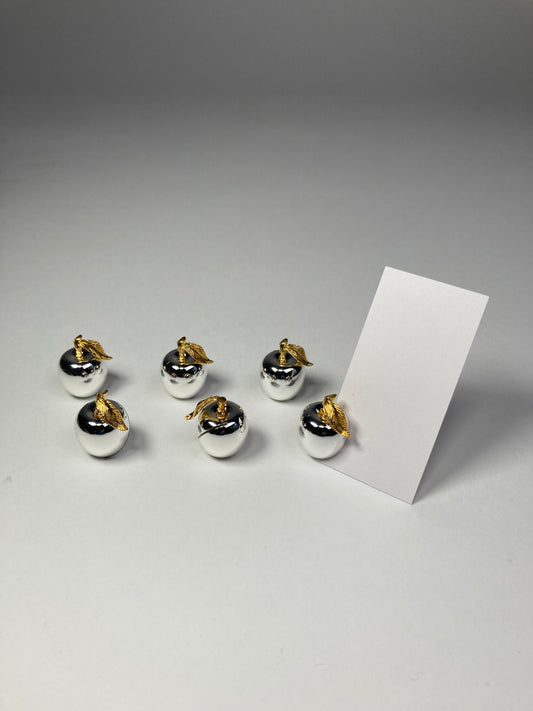 Set of Six Apple Shaped Name Card Holders