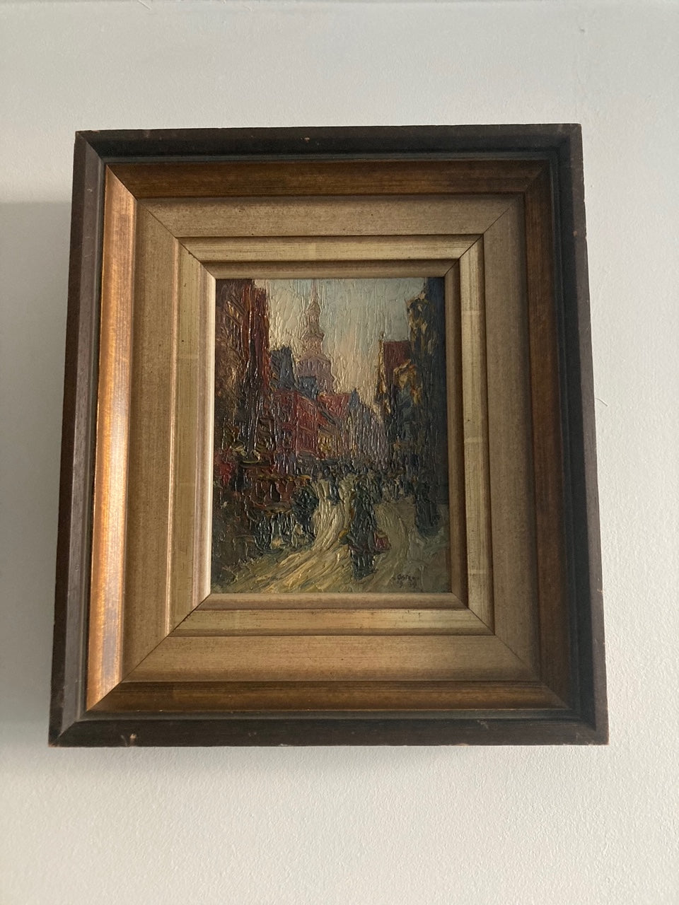 Oil Painting Street Scene Oster 1919