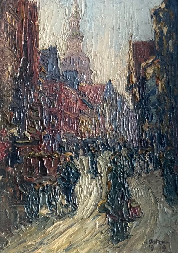 Oil Painting Street Scene Oster 1919
