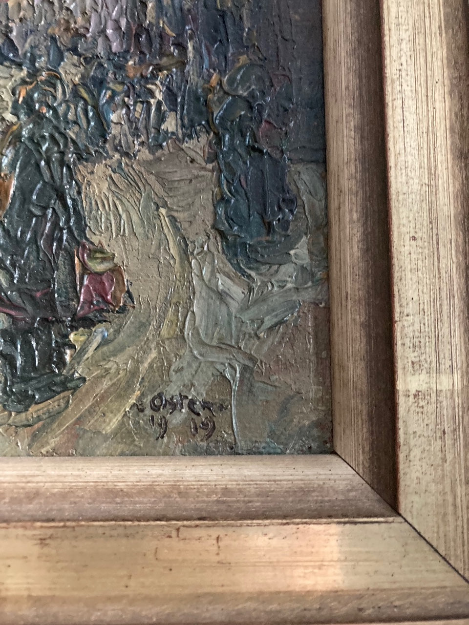 Oil Painting Street Scene Oster 1919