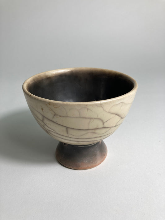 John Nuttgens - Raku Fired small footed bowl