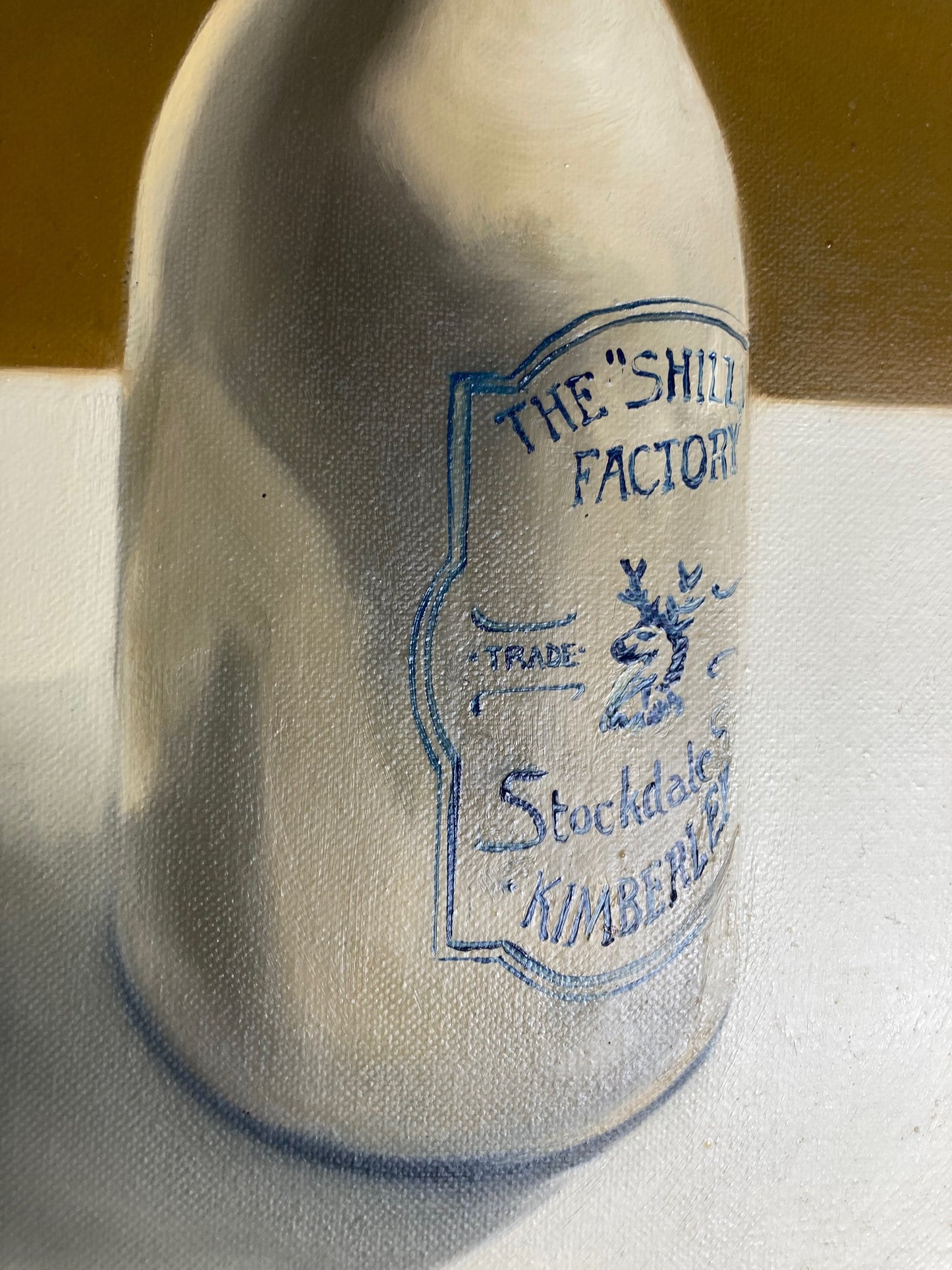 Still Life of a Bottle South African Oil Painting