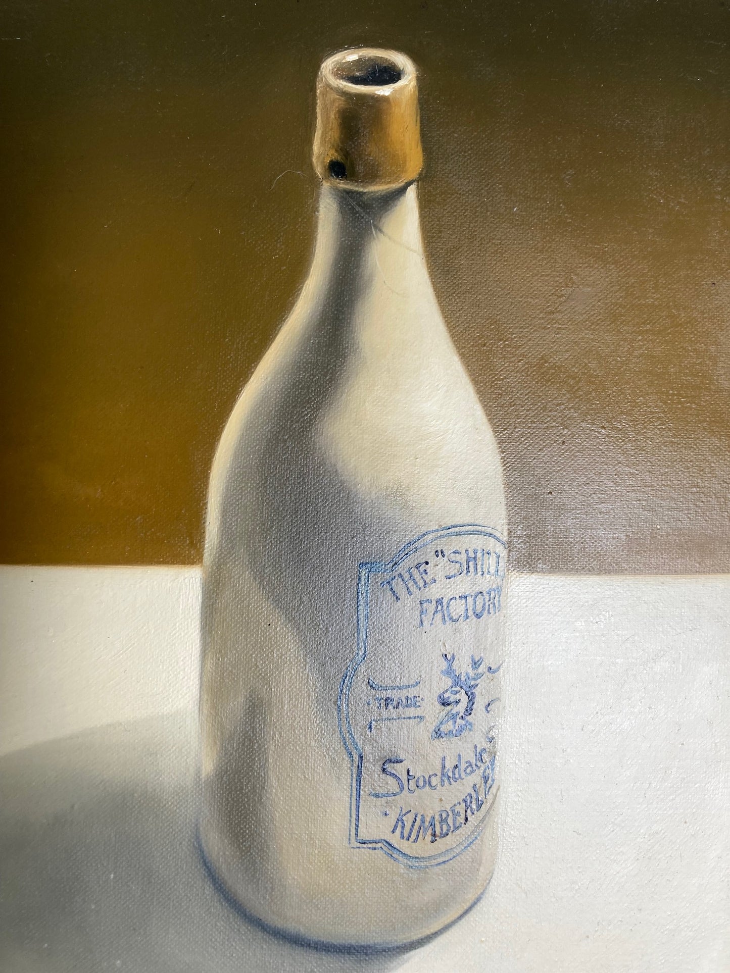 Still Life of a Bottle South African Oil Painting