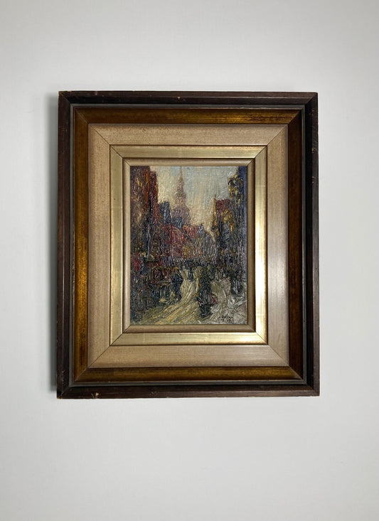 Oil Painting Street Scene Oster 1919