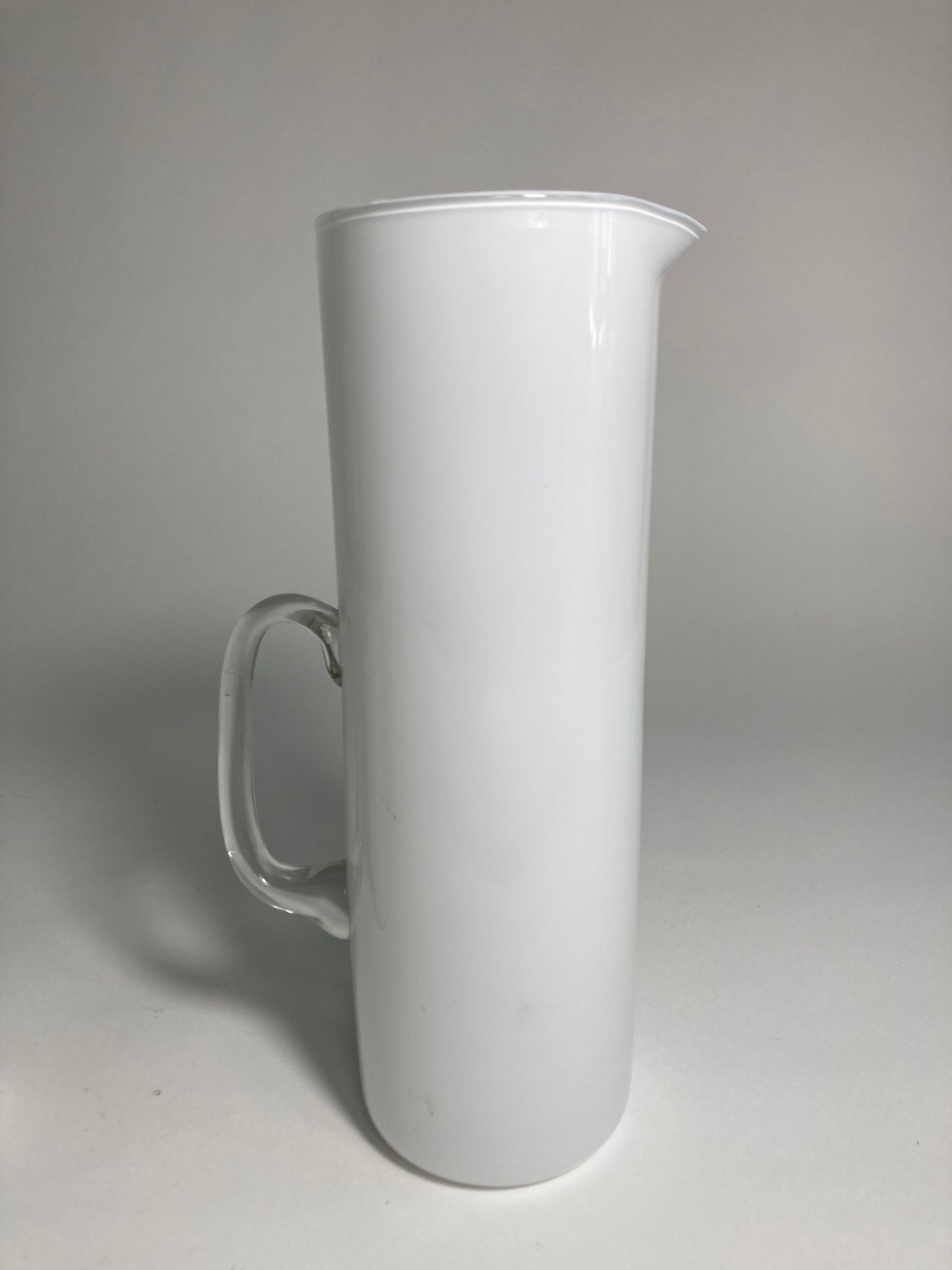 A white milk glass jug by Timo Sarpeneva for Littala Glass - part of set