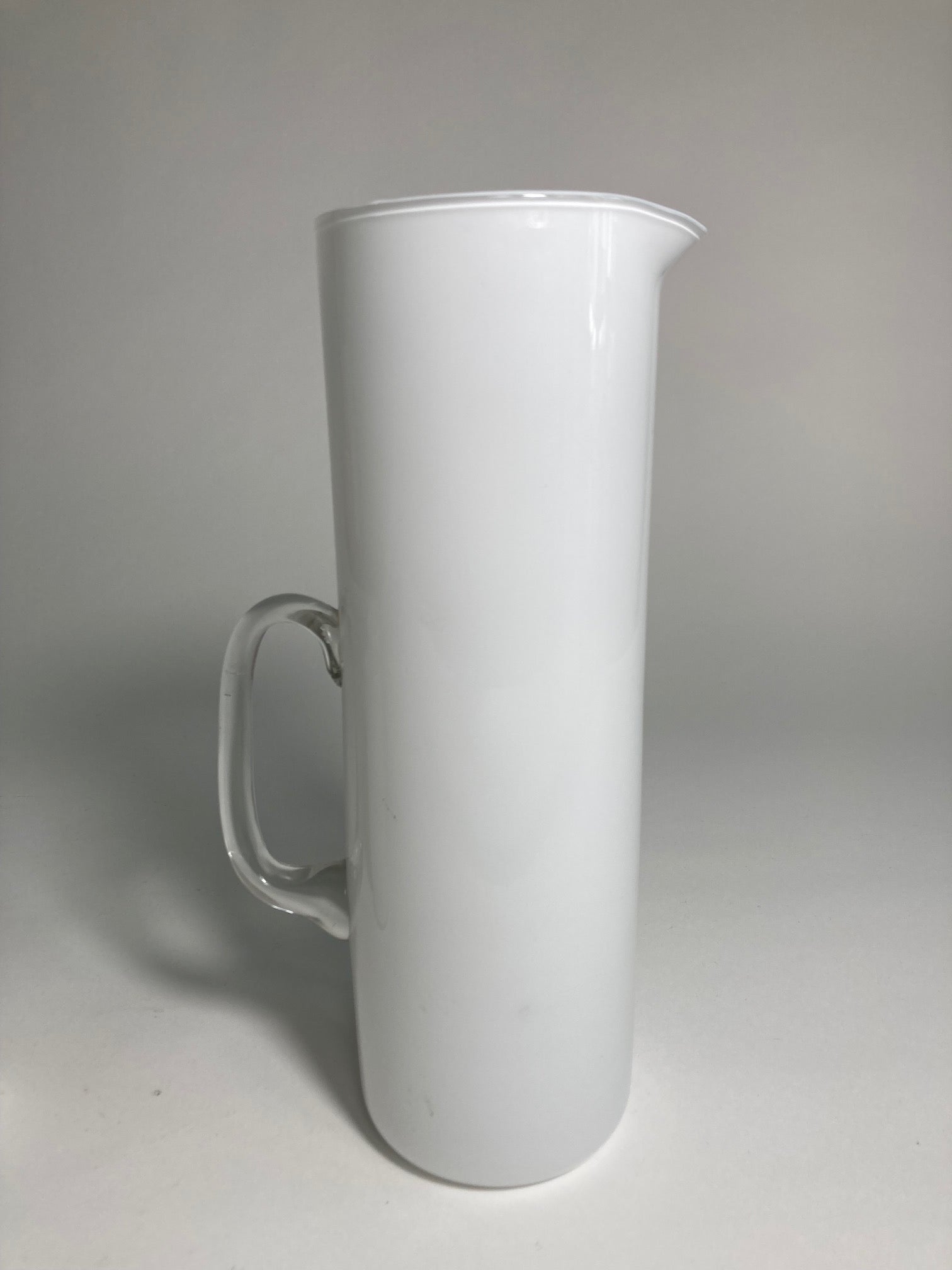 A white milk glass jug by Timo Sarpeneva for Littala Glass - part of set
