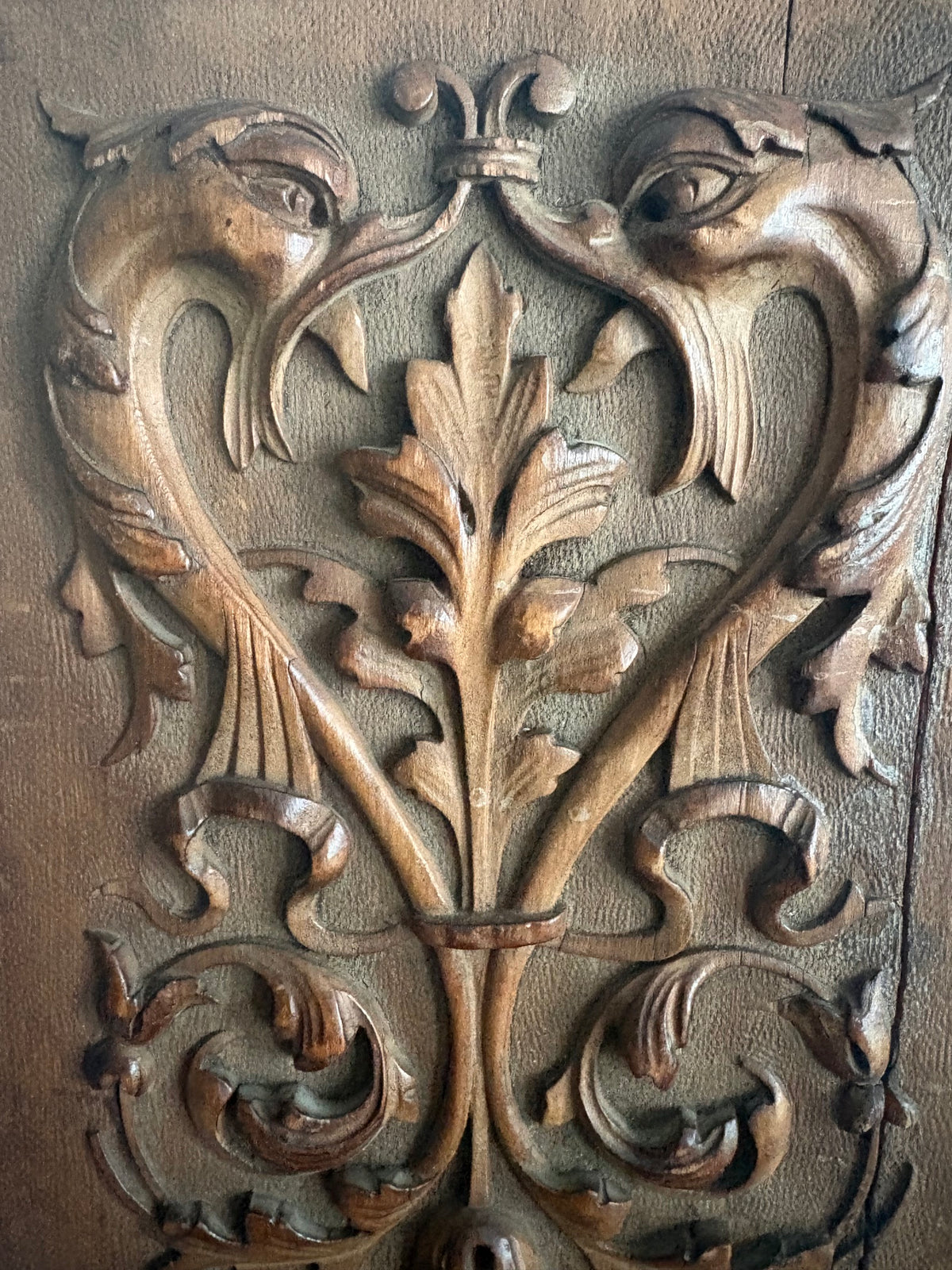French 19th Century Hand Carved wooden panel