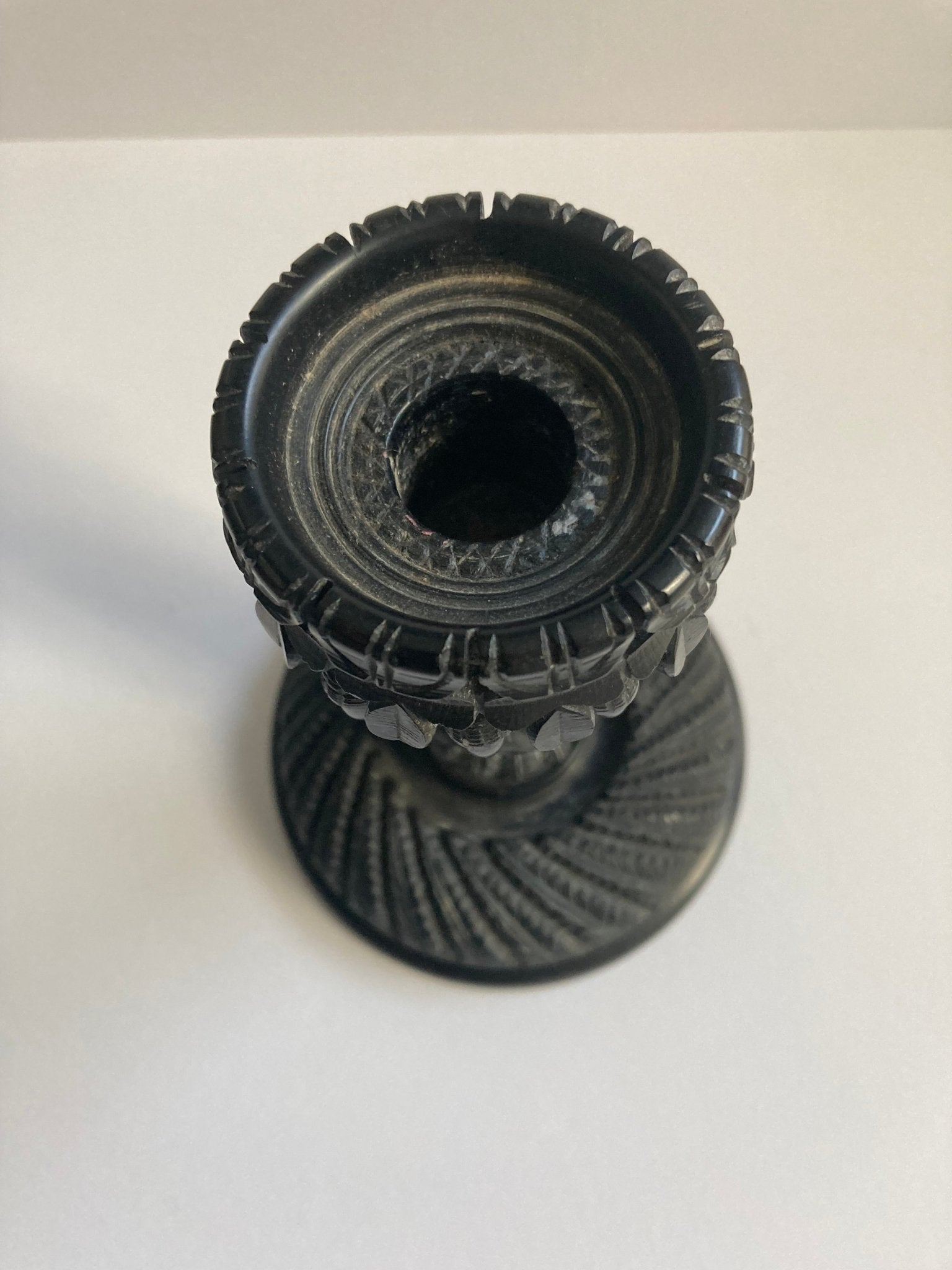 Irish Bog Oak Candlestick Holder C1890 - MADDEN & MCHUGH