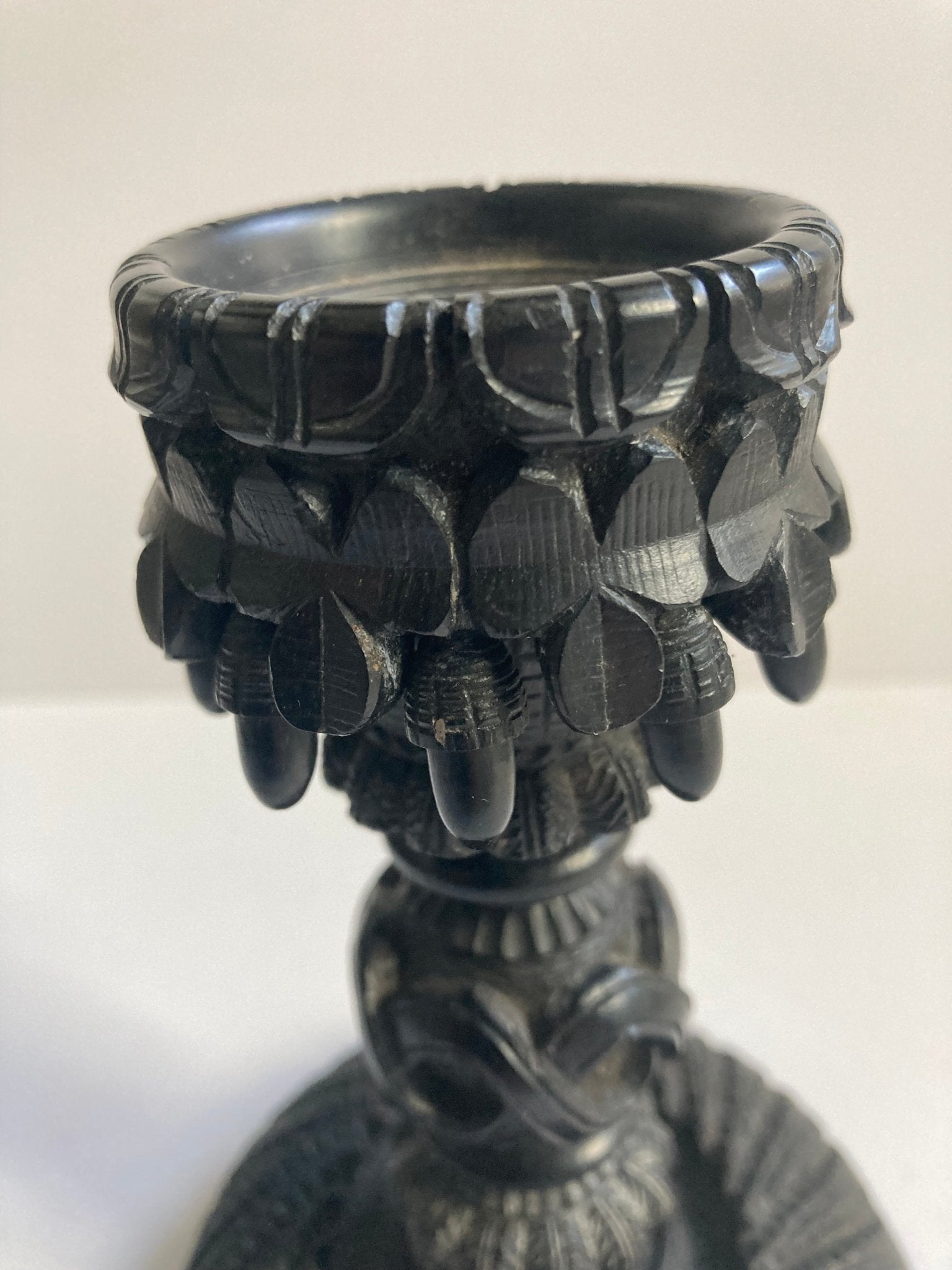 Irish Bog Oak Candlestick Holder C1890 - MADDEN & MCHUGH
