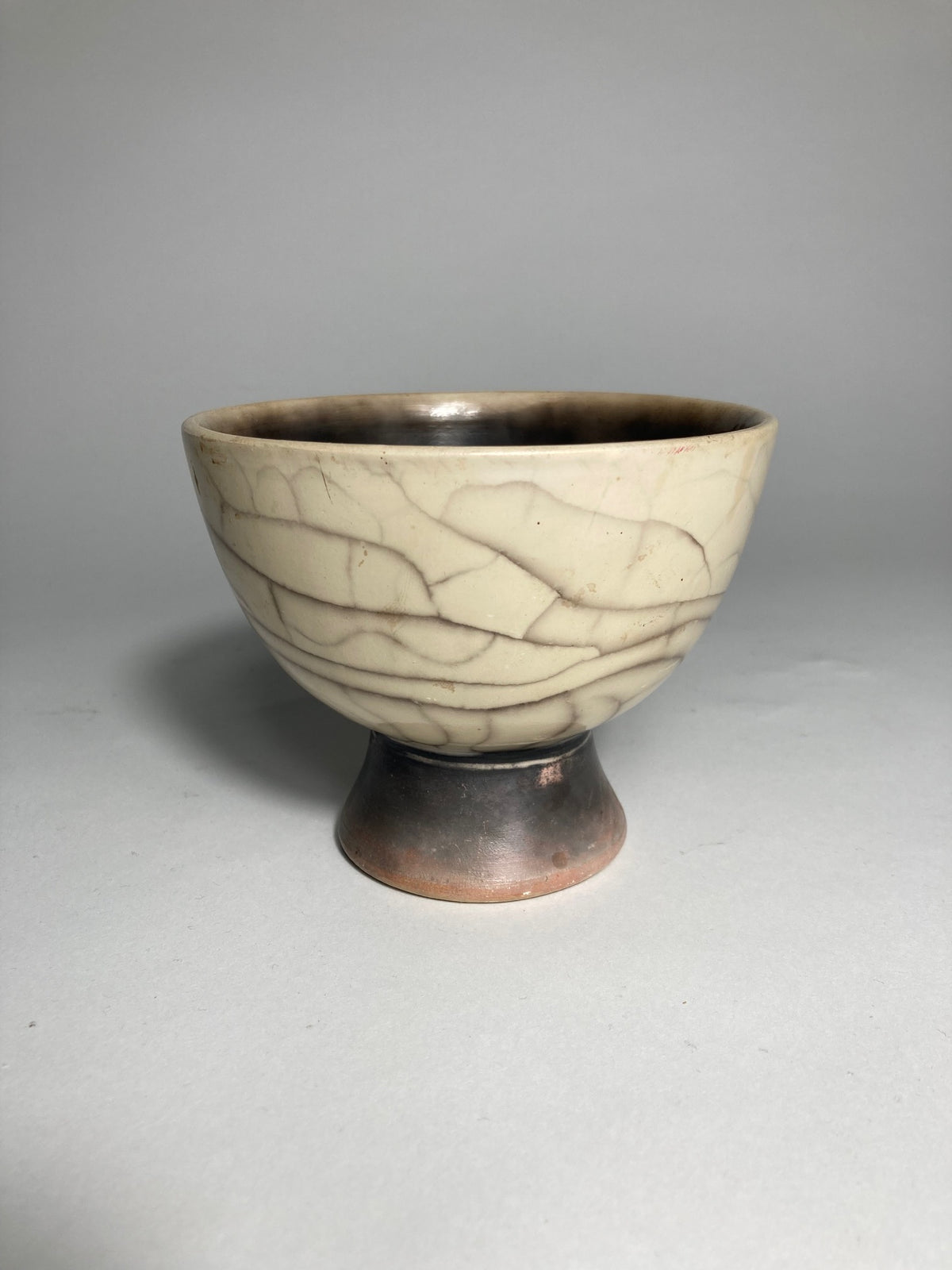 John Nuttgens - Raku Fired small footed bowl