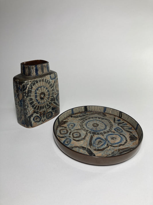 Nils Thorsson for Royal Copenhagen Matching Vase & Plate - MADDEN & MCHUGH