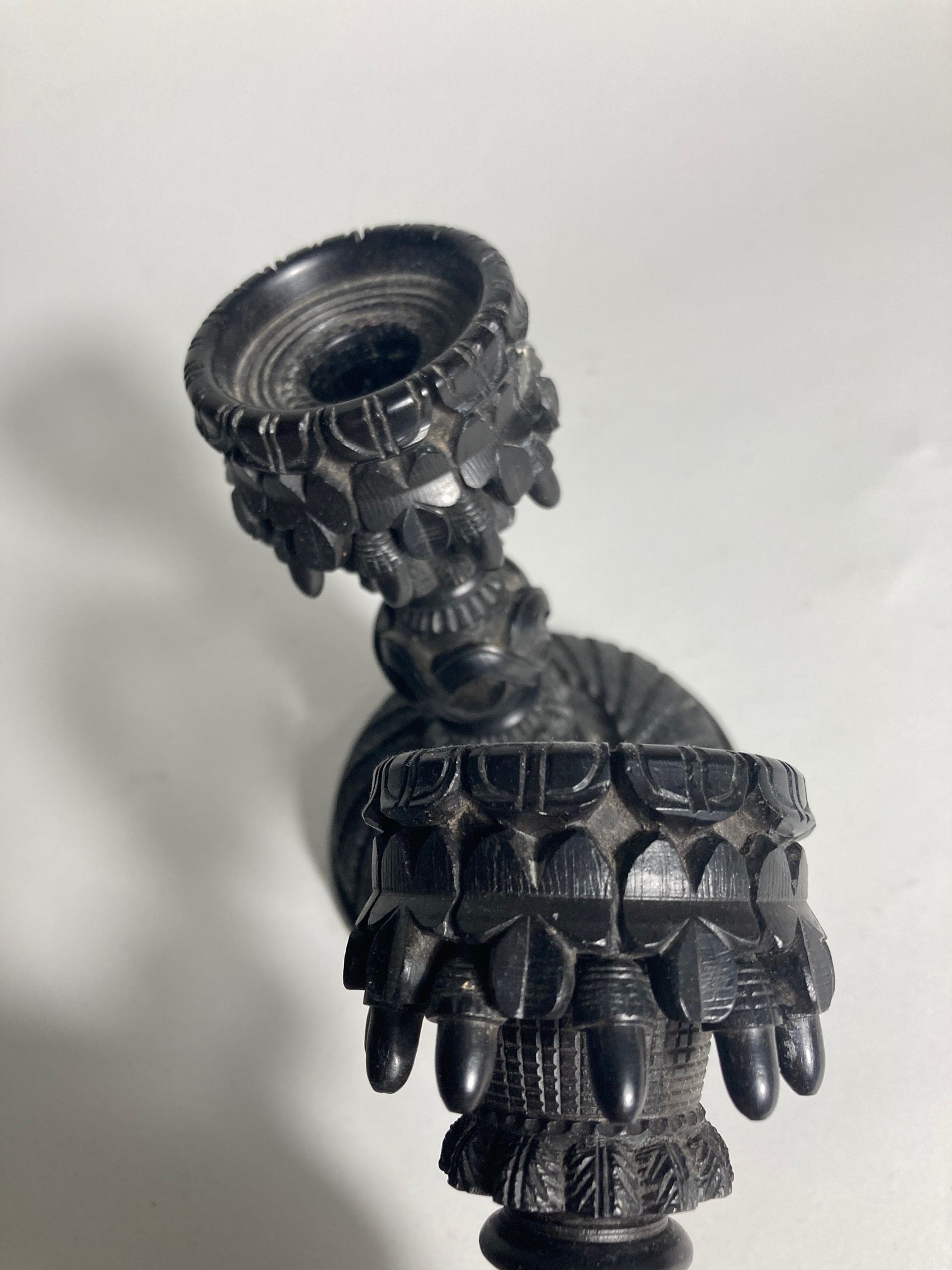 Irish Bog Oak Candlestick Holder C1890 - MADDEN & MCHUGH