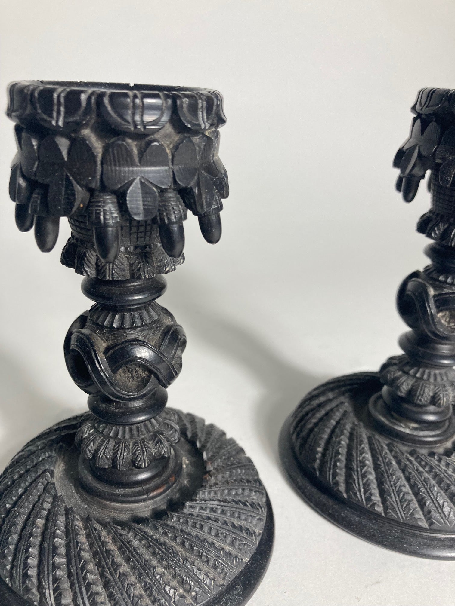 Irish Bog Oak Candlestick Holder C1890 - MADDEN & MCHUGH
