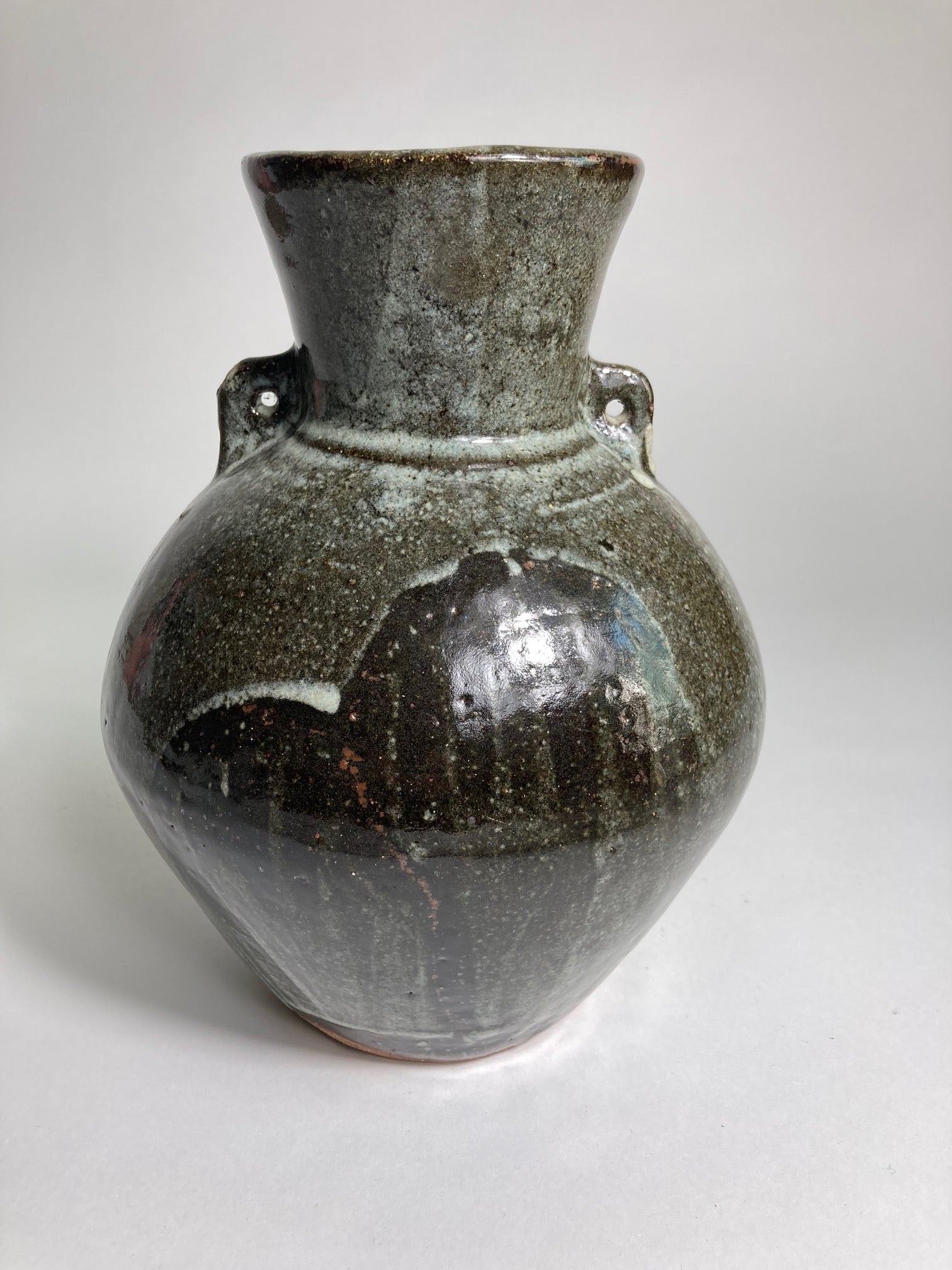 A substantial glazed Trevor Corser stoneware vase for Leach Pottery circa 1980s-1990s